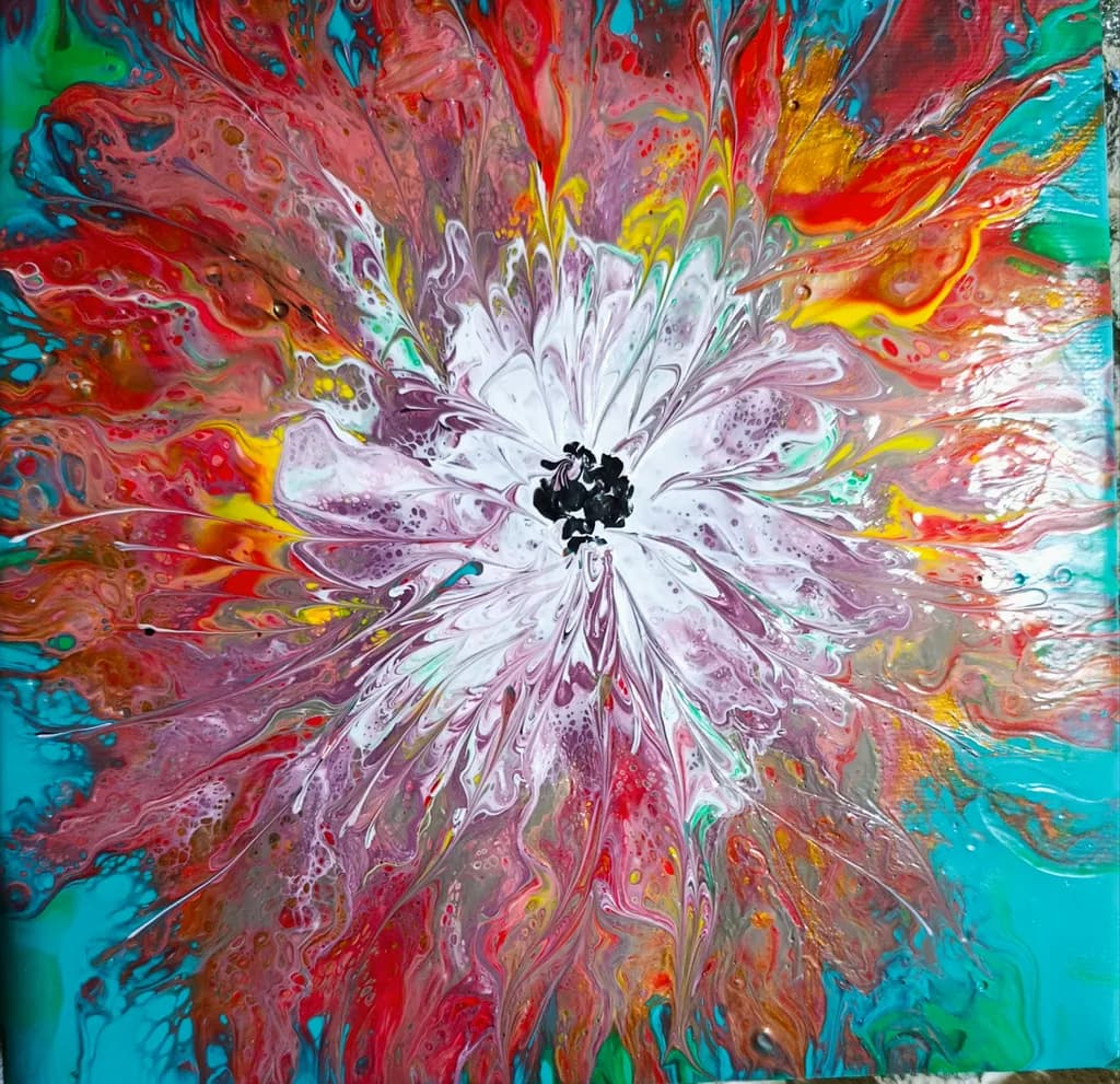 Vibrant Bloom: A Whirlwind of Color and Emotion in Abstract Floral Art