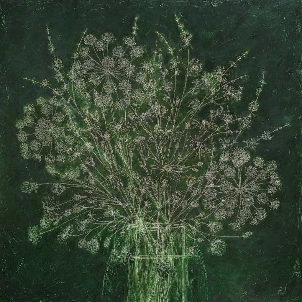 Whispers of Green: An Abstract Botanical Elegance