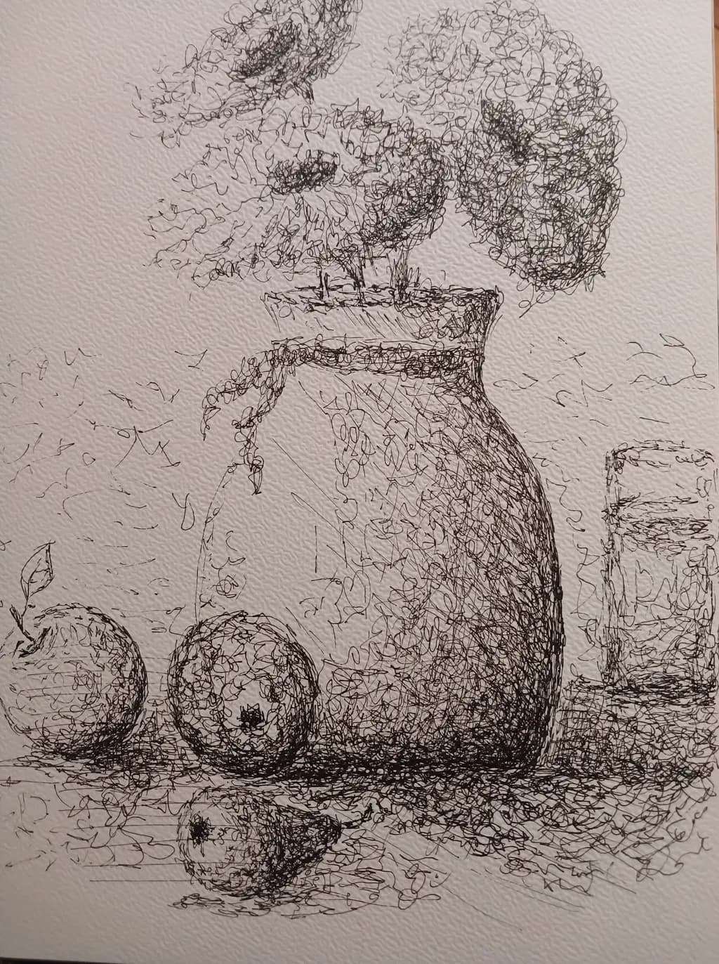 Vase and Fruit Sketch