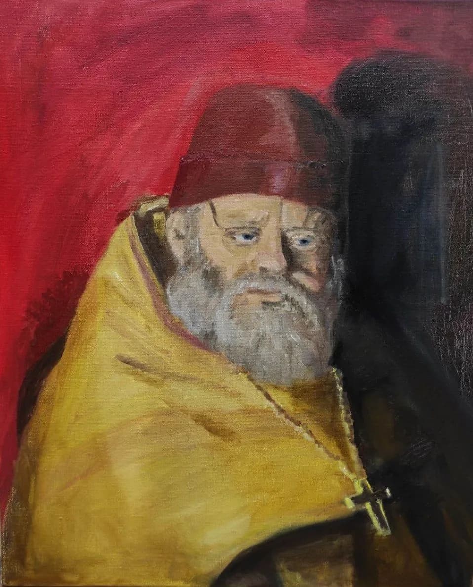 Somber Reflection: A Historical Portrait of Faith and Resilience
