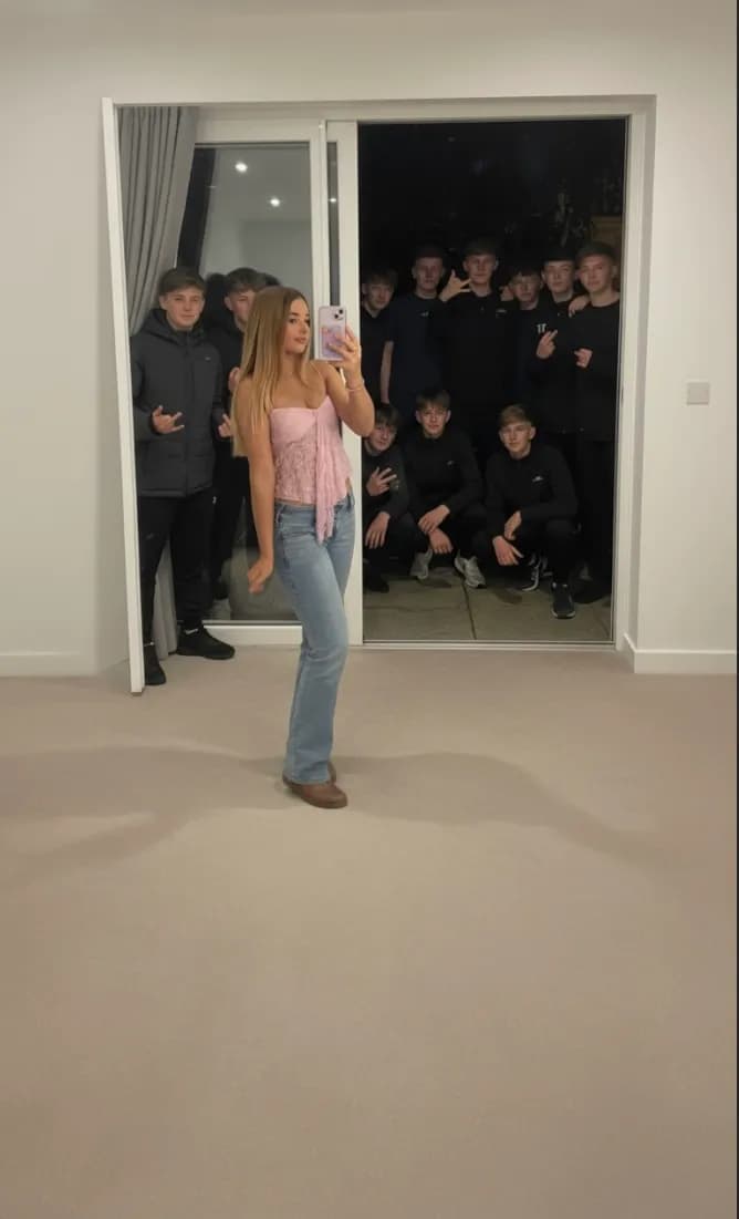 Reflections of Youth: A Playful Encounter in the Mirror's Gaze
