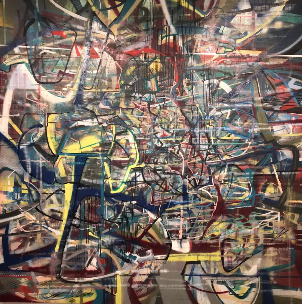 Urban Symphony: A Chaotic Dance of Color and Form