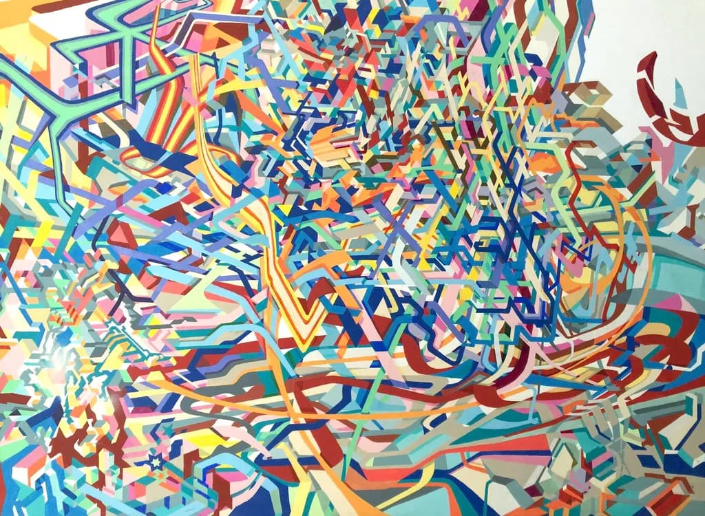 Vibrant Chaos: A Dance of Color and Form in Abstract Expressionism