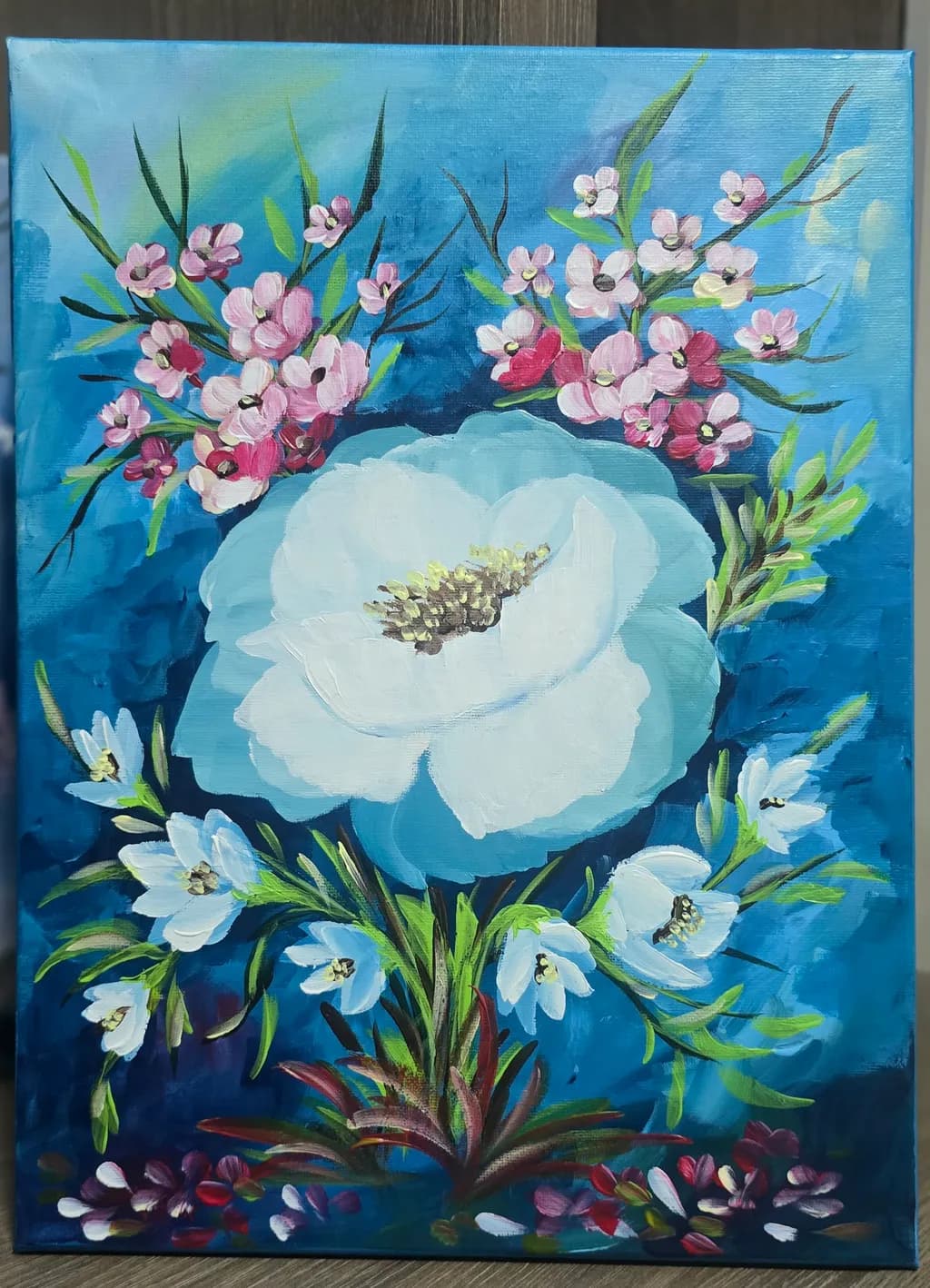 Whispers of Spring: A Floral Symphony in Blue