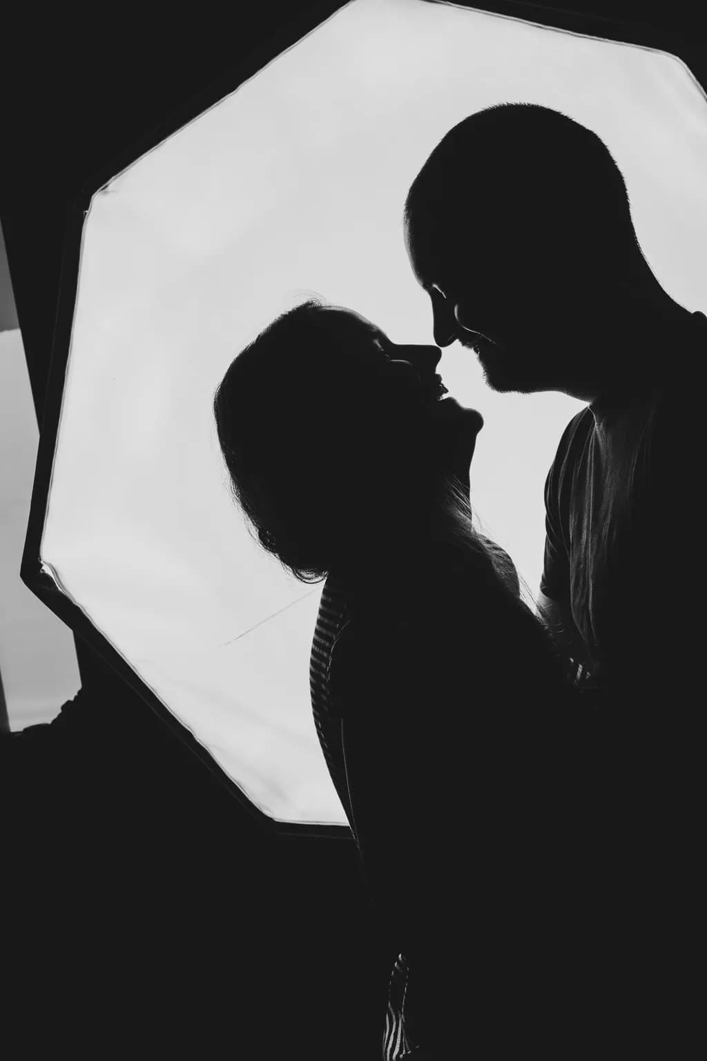 Eternal Embrace: A Silhouette of Love in Monochrome