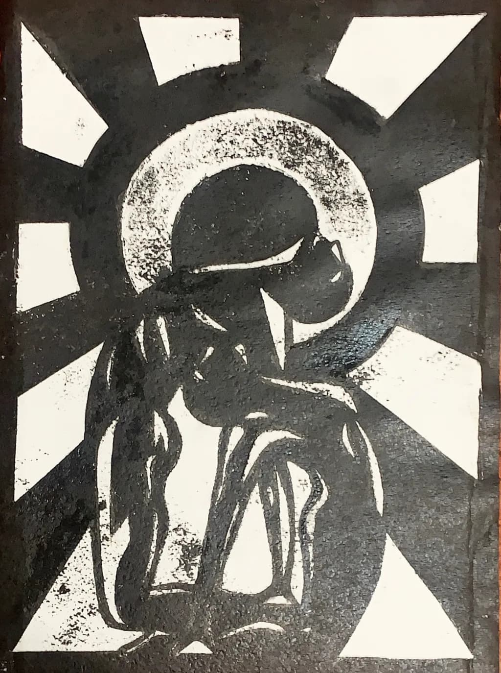 Silent Contemplation: A Monochrome Reflection on Existence and Light