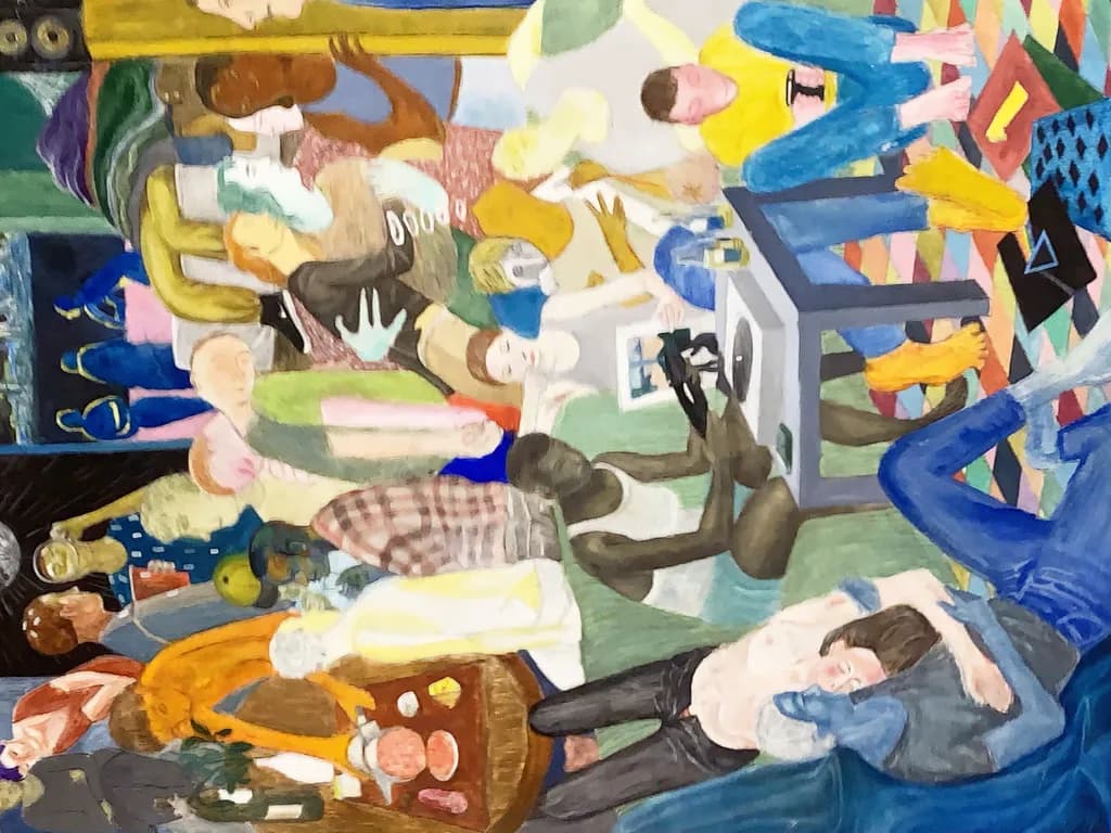 Vibrant Chaos: A Colorful Exploration of Human Connection and Everyday Moments