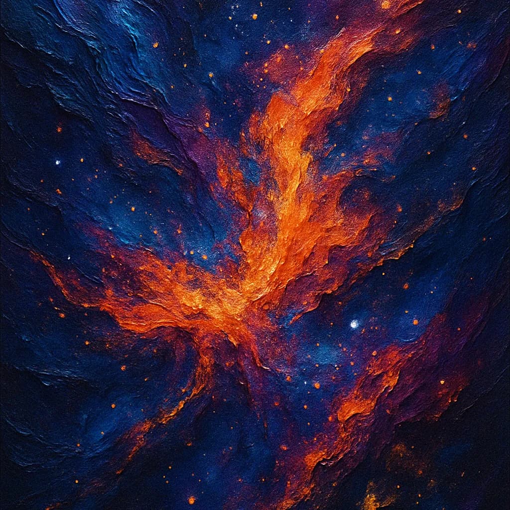 Celestial Dance: A Cosmic Symphony of Flames and Stars