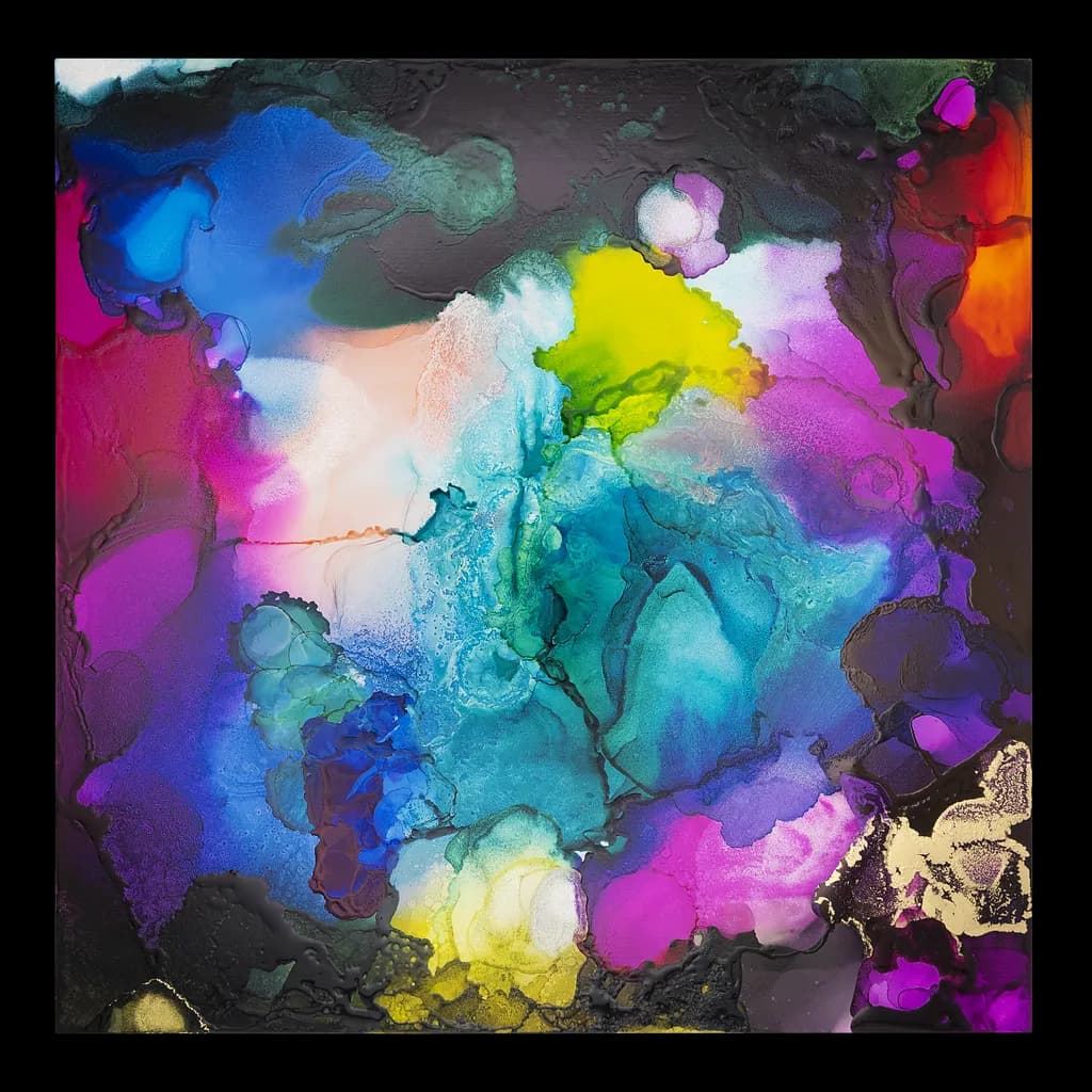 Vibrant Fluidity: A Dance of Color and Texture in Abstract Art