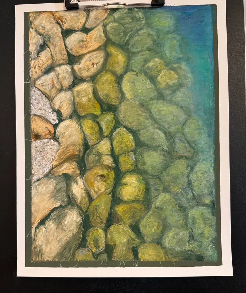 Whispers of the Riverbed: A Serene Study of Stones and Water