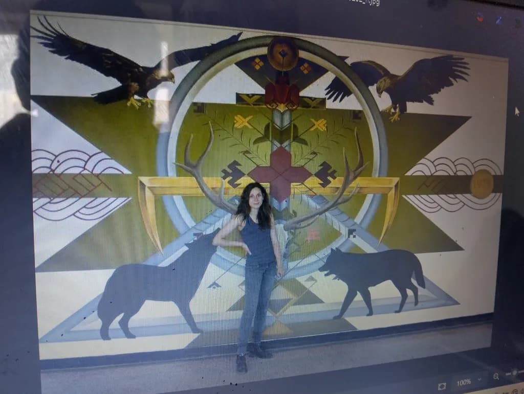 Nature's Embrace: A Symbolic Mural of Wildlife and Culture