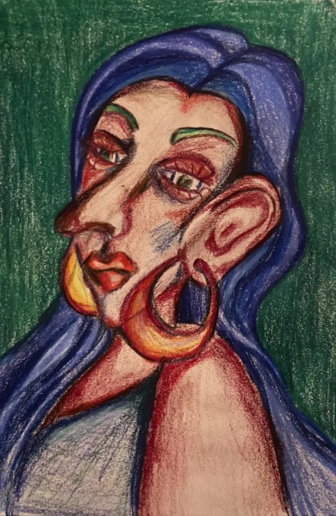 Vibrant Expressions: A Unique Abstract Portrait of Colorful Identity