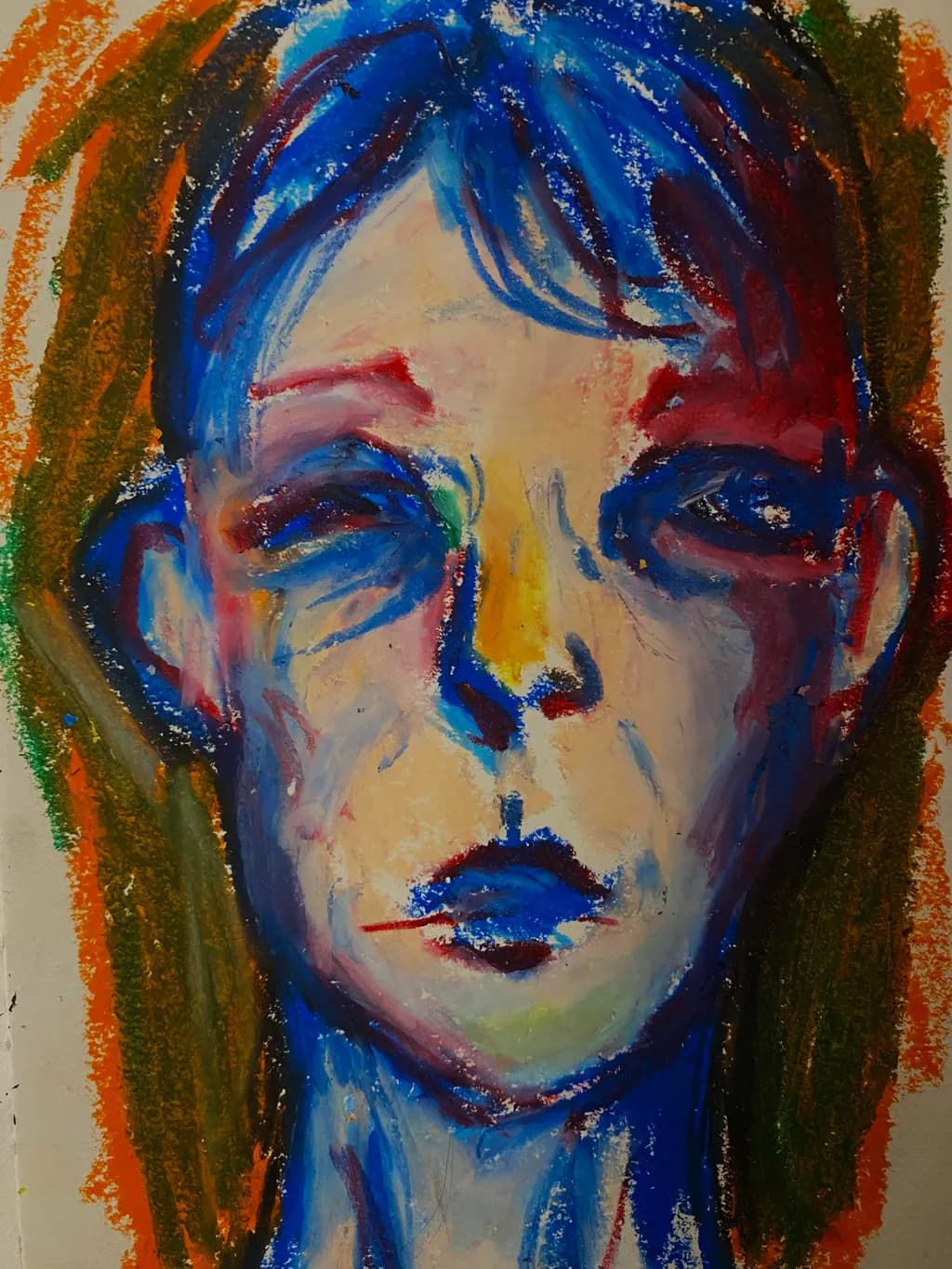 Vibrant Expressions: An Abstract Portrait of Colorful Emotion