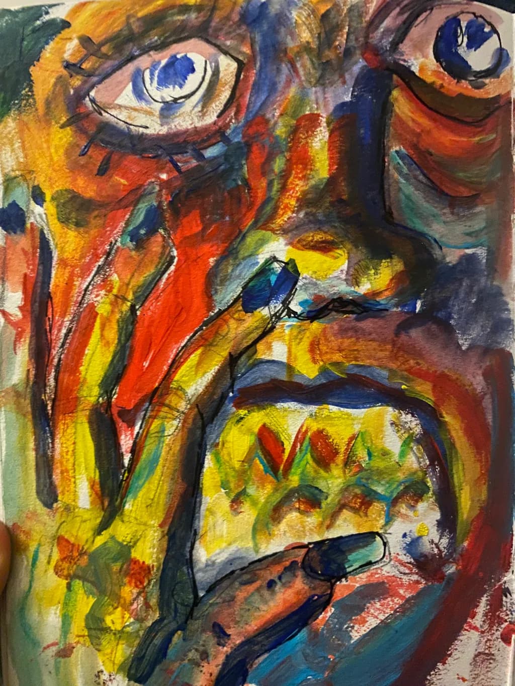 Emotional Distress: A Colorful Abstract Expression of Inner Turmoil
