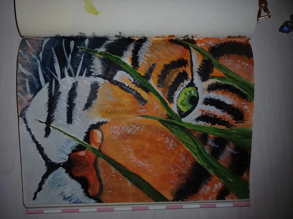 Whispers of the Wild: A Tiger's Gaze Through Lush Greenery