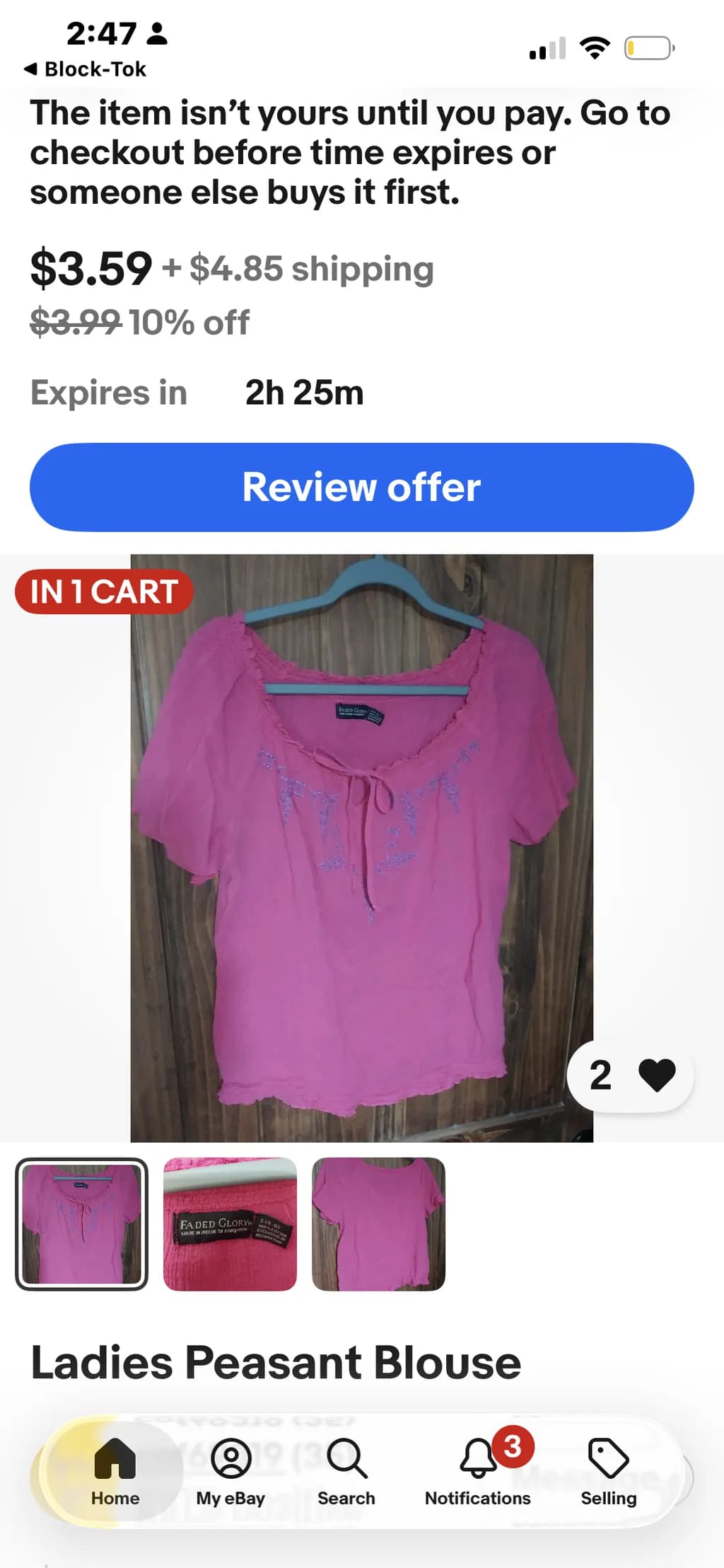 Peasant Blouse Pink