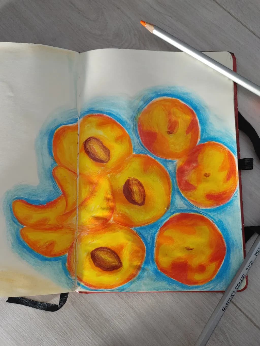 Vibrant Peach Symphony: A Colorful Sketch of Nature's Sweetness