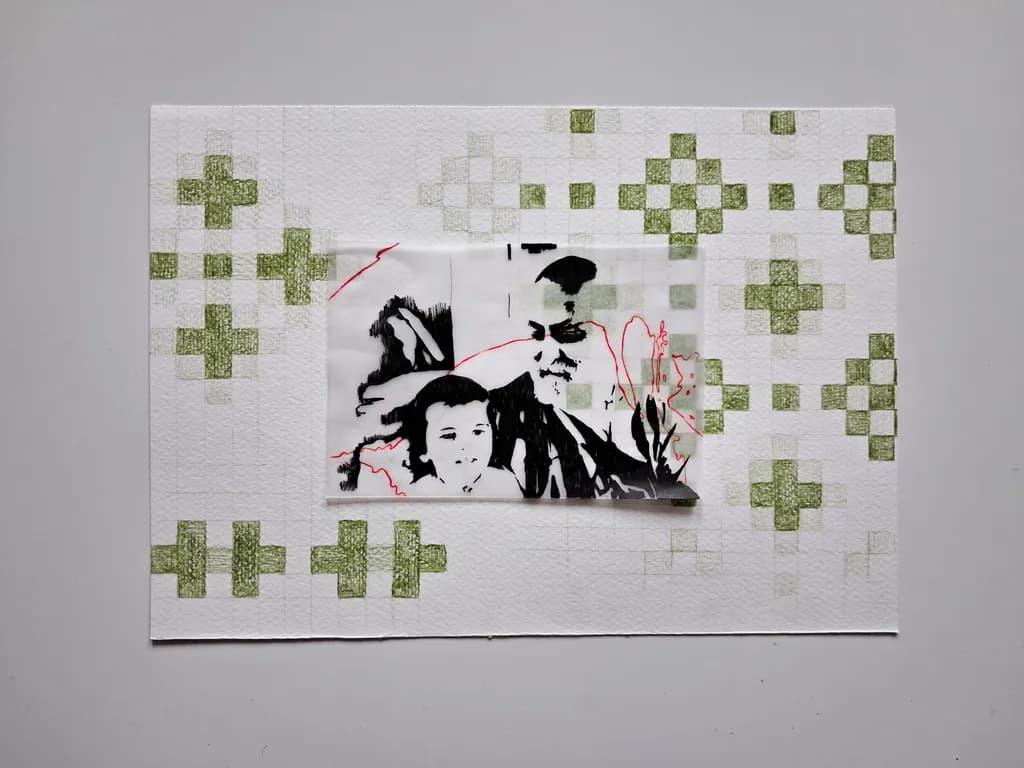 Whispers of Memory: A Mixed Media Exploration of Identity and Connection