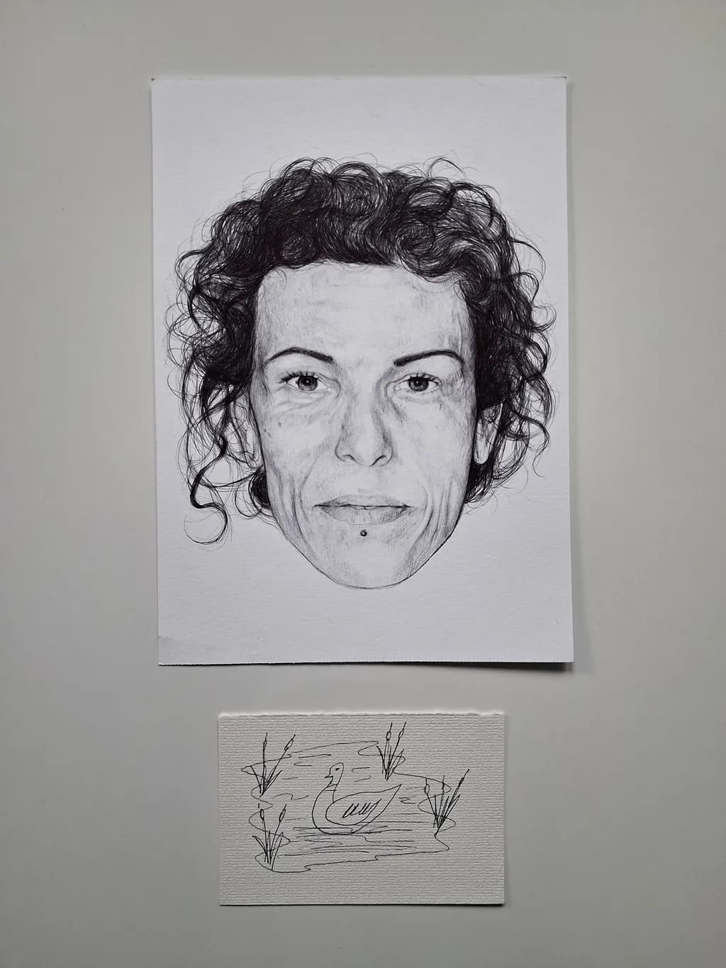 Expressions of Contrast: A Portrait and Nature Sketch Duo