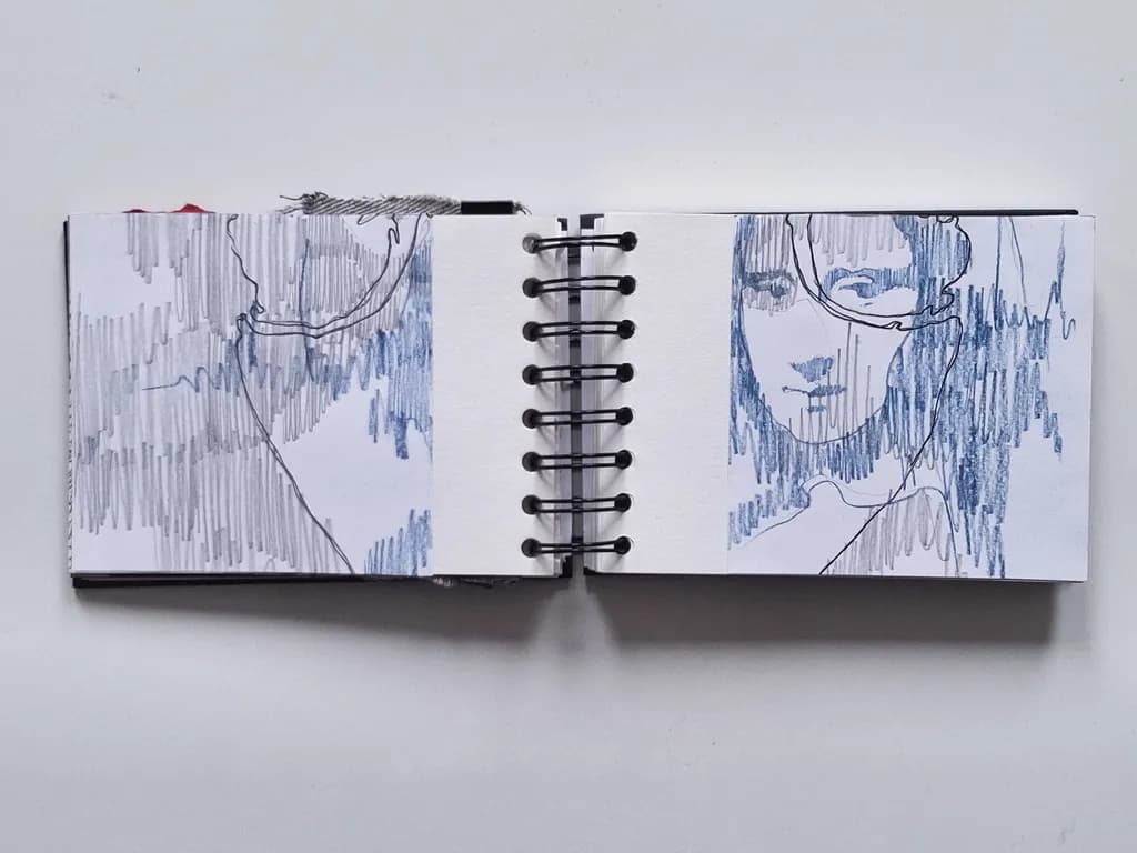 Whispers of Emotion: A Dual Portrait in Ink and Shade