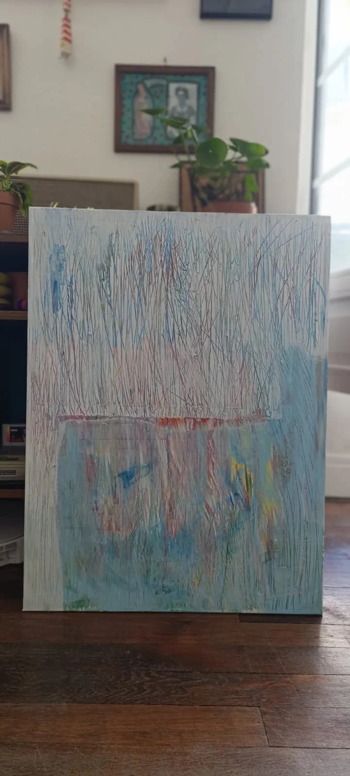 Whispers of Color: A Serene Dance of Texture and Light in Abstract Form