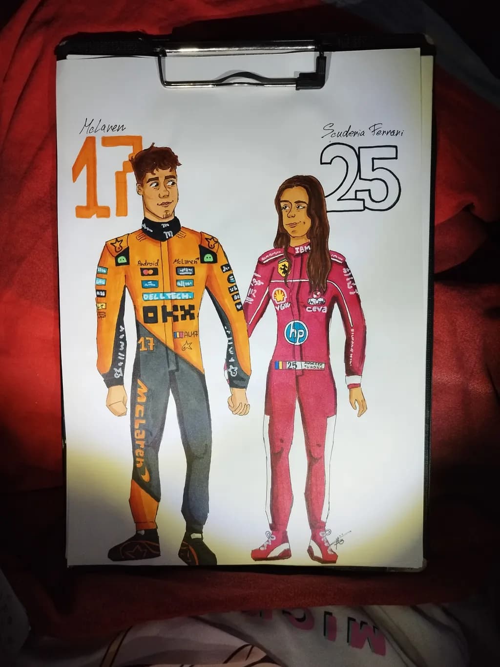 Dynamic Duo: A Colorful Tribute to Racing Legends in Action
