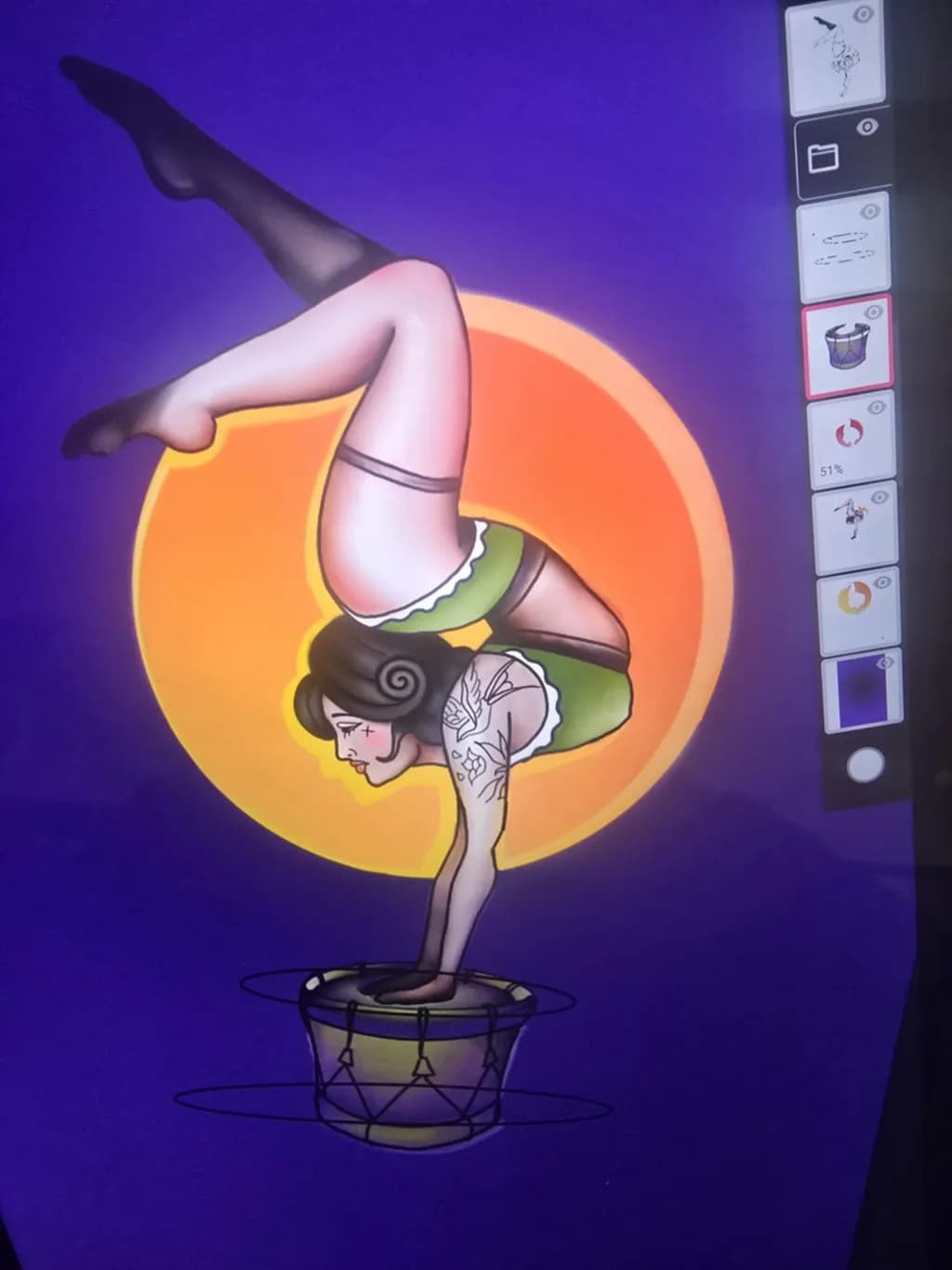 Whimsical Acrobat: A Playful Dance of Color and Grace