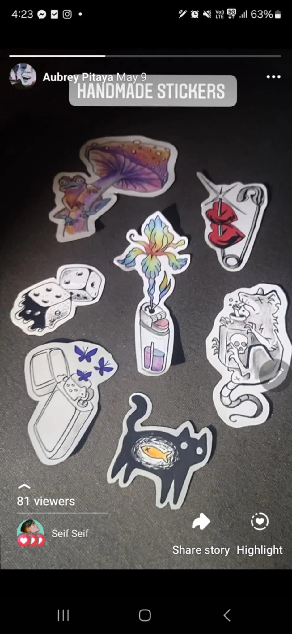 Whimsical Wonders: A Collection of Handmade Stickers Featuring Nature, Fantasy, and Playful Creatures
