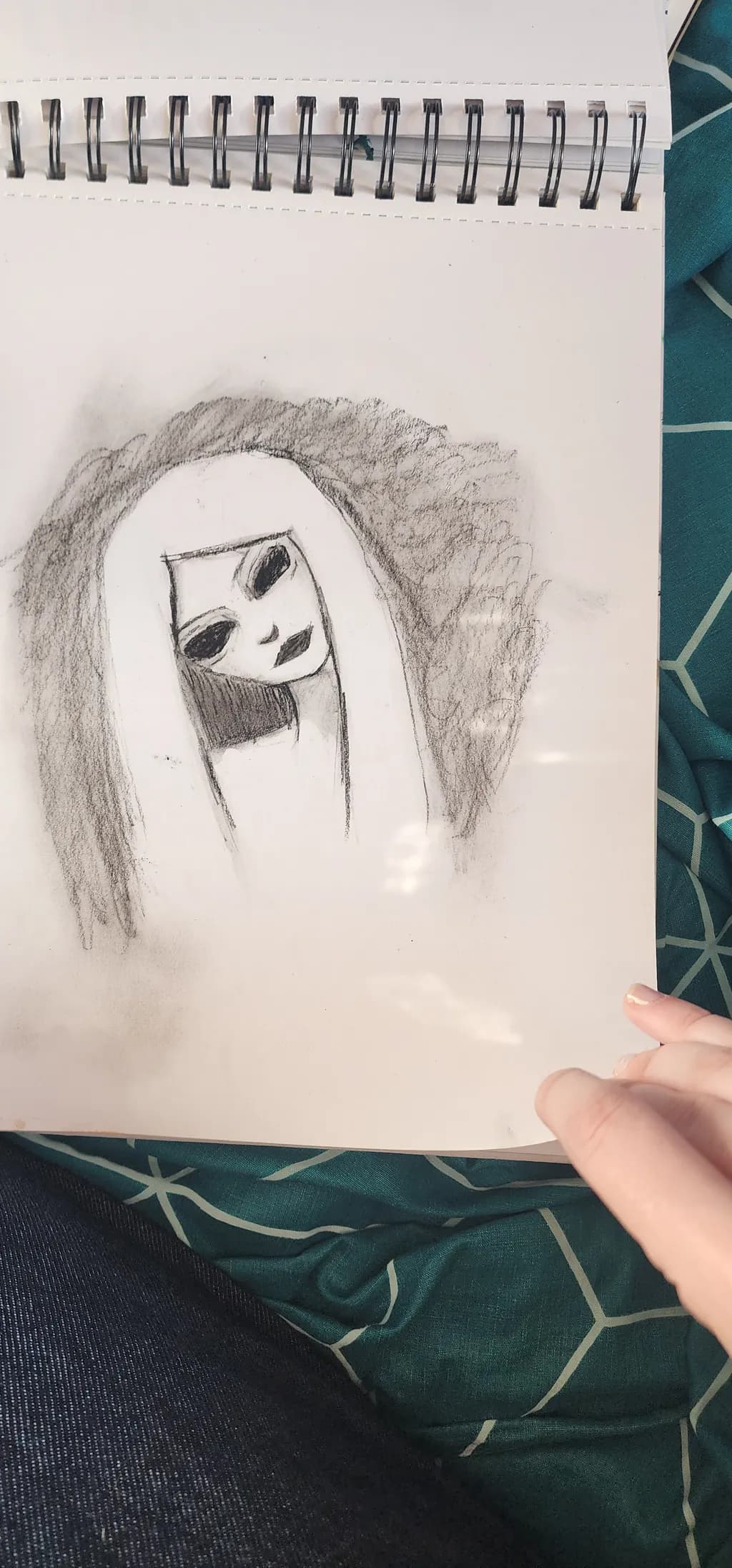 Whispers of the Unseen: A Haunting Portrait in Charcoal