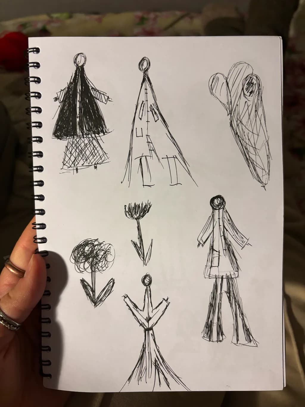 Whimsical Figures and Floral Dreams: A Creative Sketch Collection