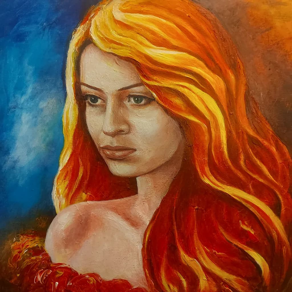 Radiant Ember: A Portrait of Strength and Beauty