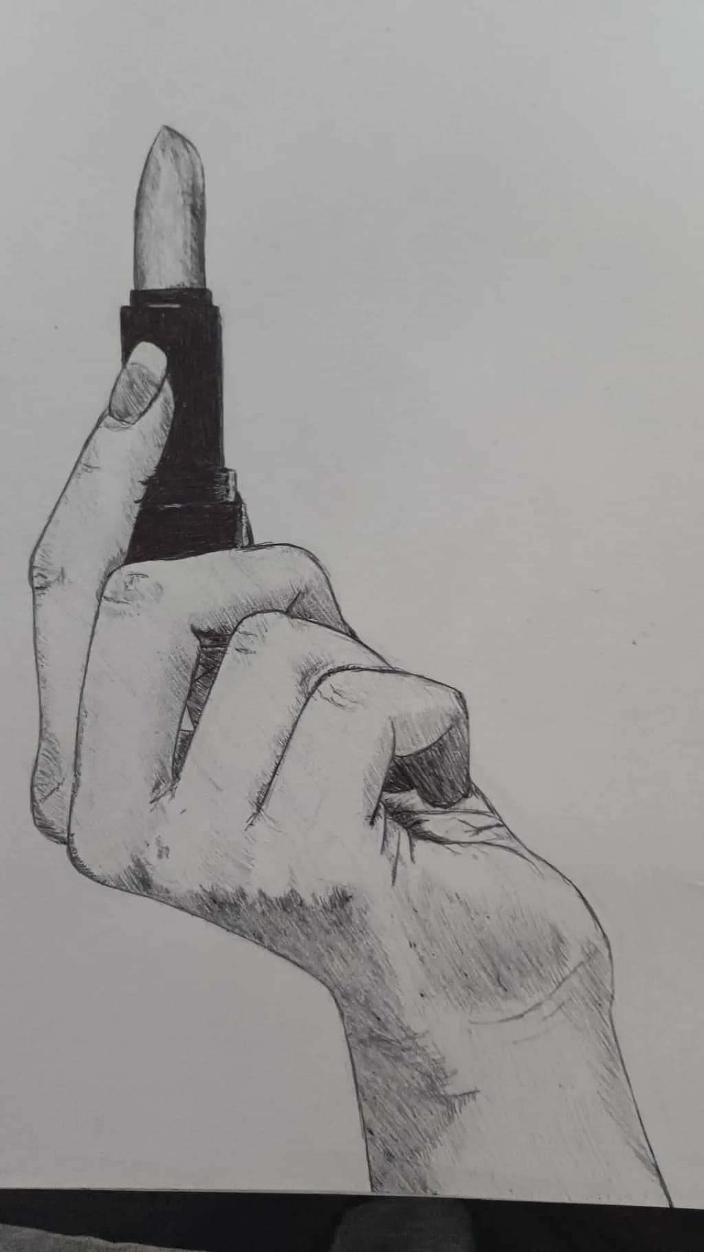 Elegant Gesture: The Art of Beauty in a Lipstick Sketch
