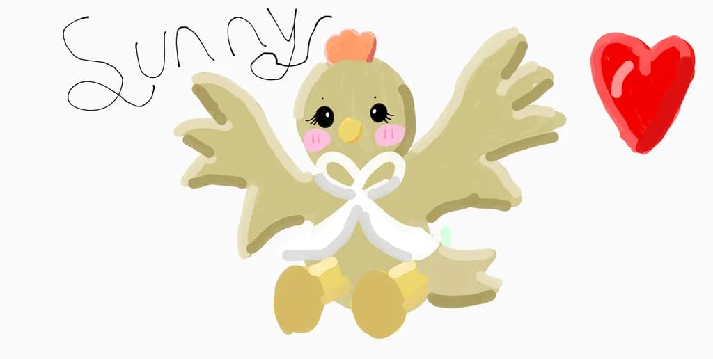 Sunny Whimsy: A Playful Heartfelt Bird Embracing Joy