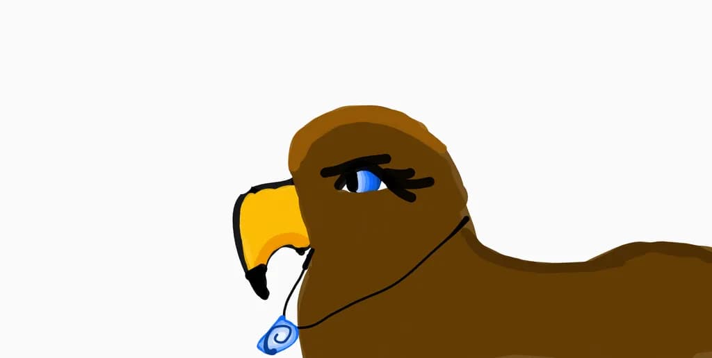 Majestic Blue-Eyed Bird: A Stylized Illustration of Nature's Beauty