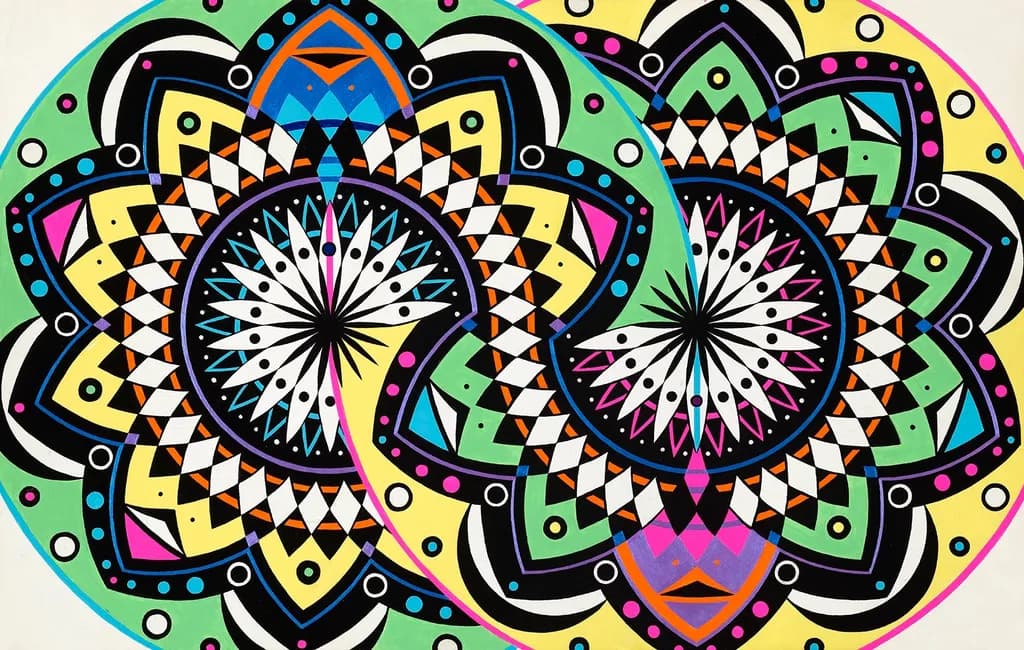 Vibrant Harmony: A Kaleidoscopic Mandala Journey Through Color and Form