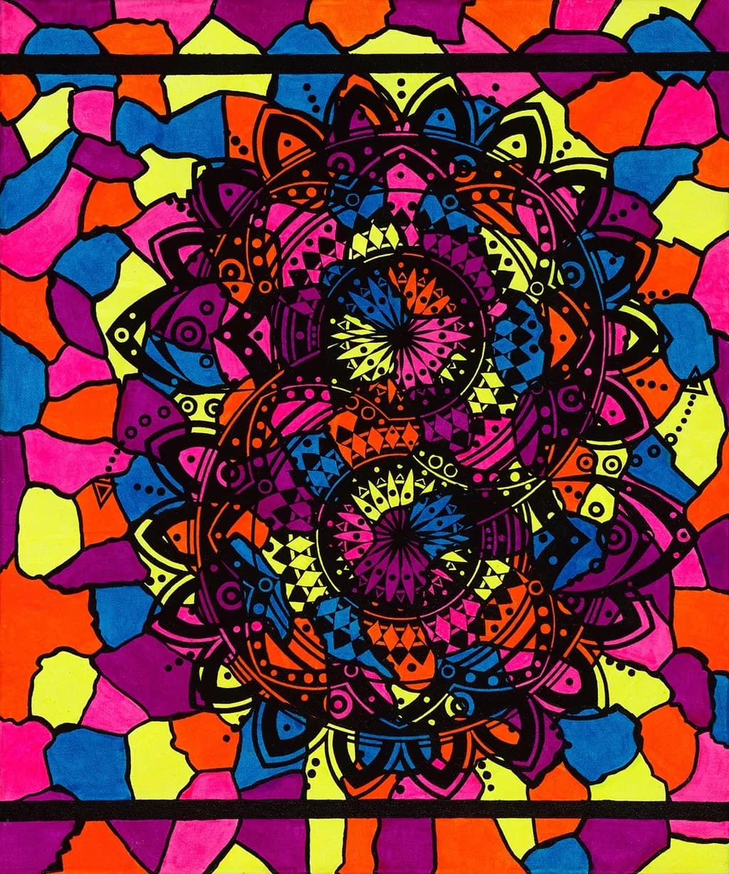 Vibrant Mandala Mosaic: A Kaleidoscope of Color and Pattern