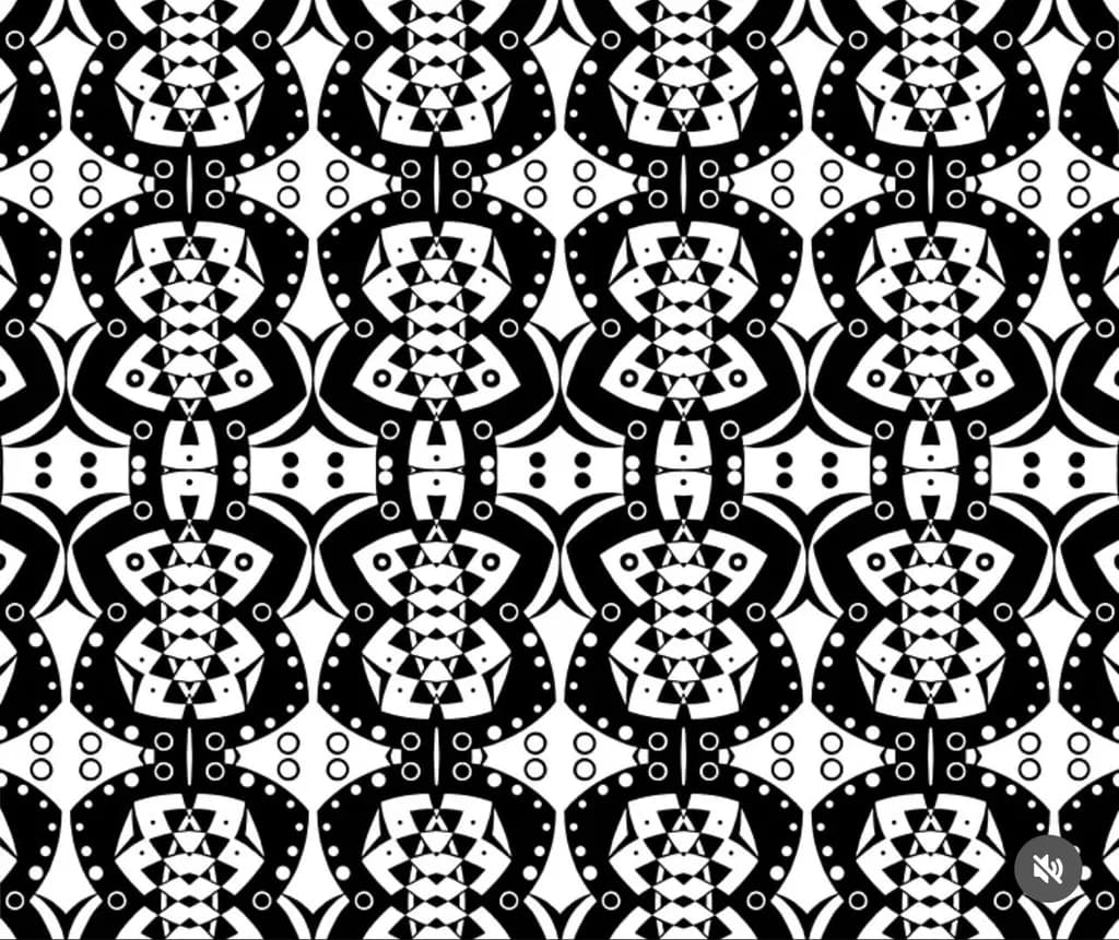 Symmetrical Harmony: A Monochrome Geometric Dance of Patterns