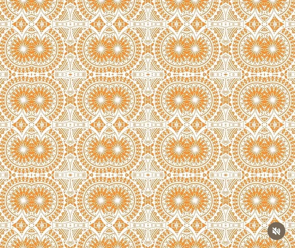 Radiant Harmony: A Vibrant Orange and White Geometric Pattern Design