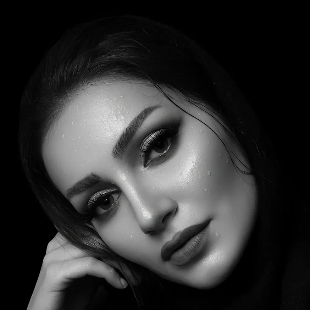 Whispers of Elegance: A Monochrome Portrait of Serene Expression