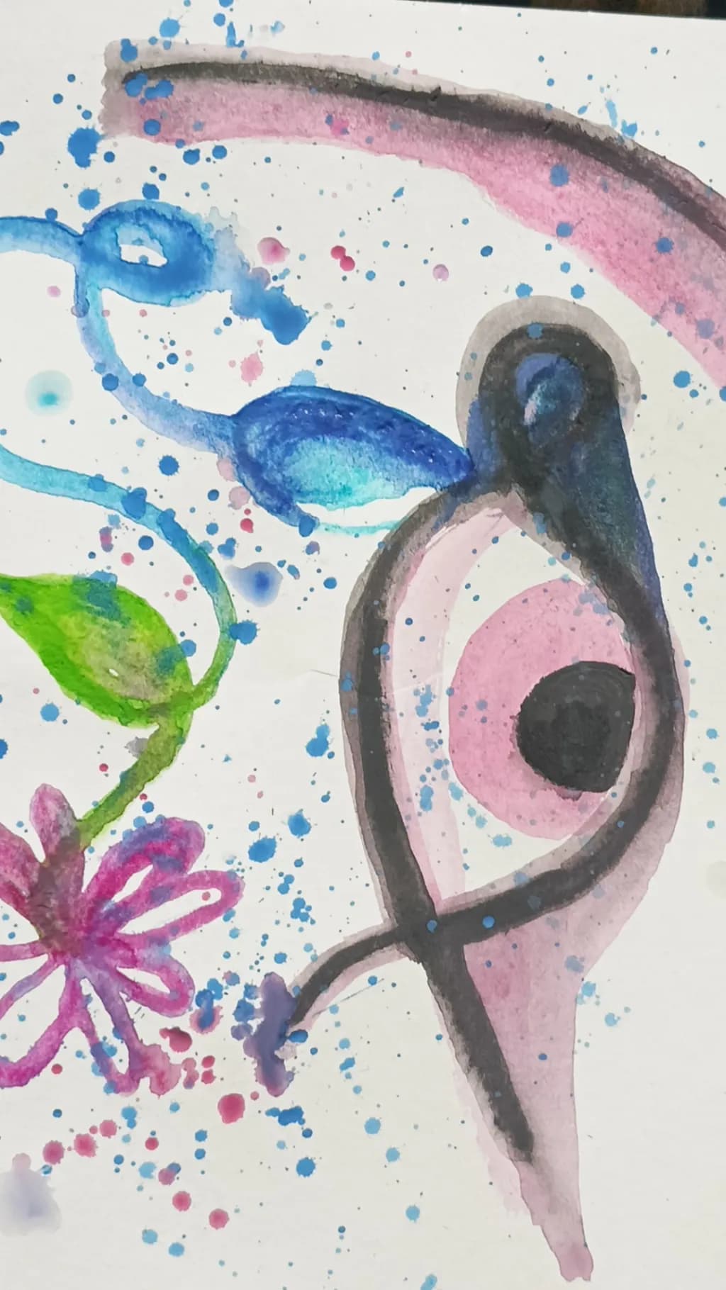 Whimsical Harmony: A Dance of Color and Form in Watercolor Art