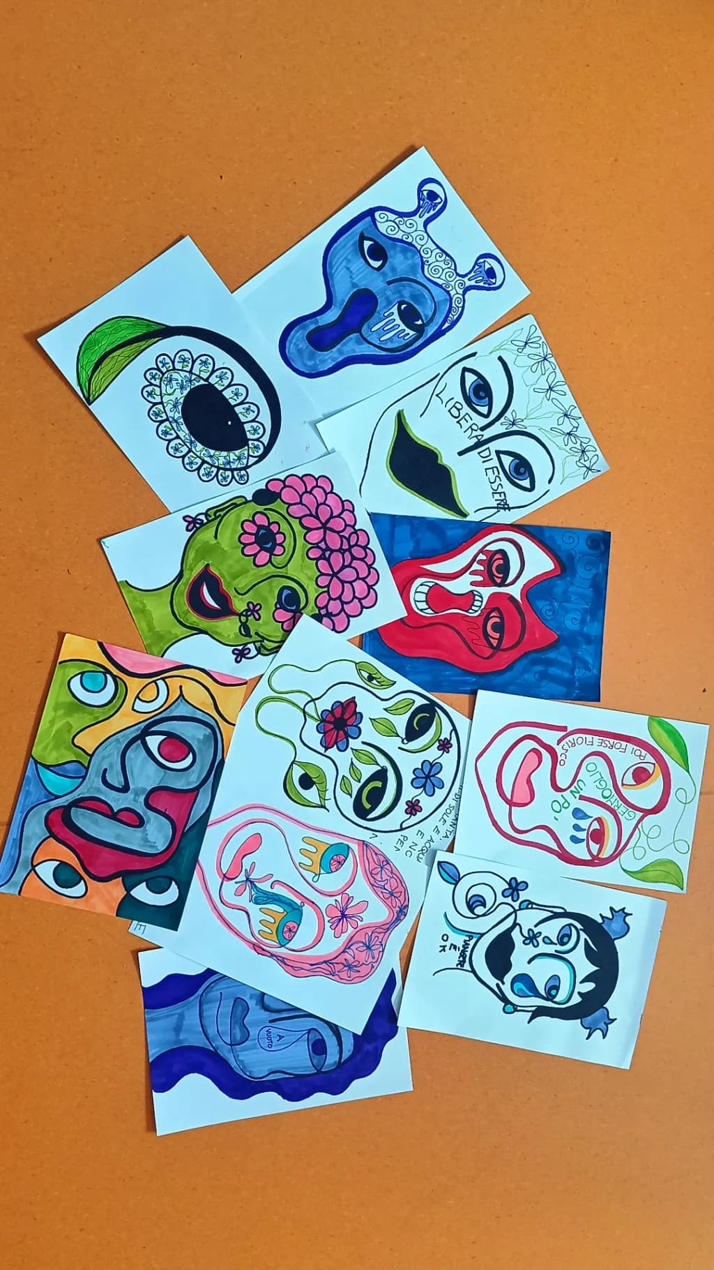 Whimsical Faces: A Colorful Exploration of Identity and Expression
