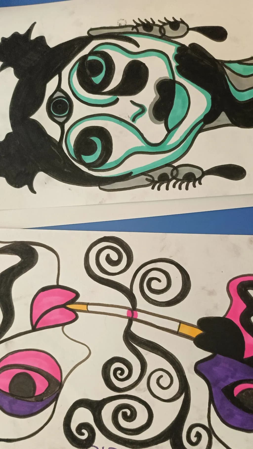 Whimsical Reflections: A Dance of Color and Curves