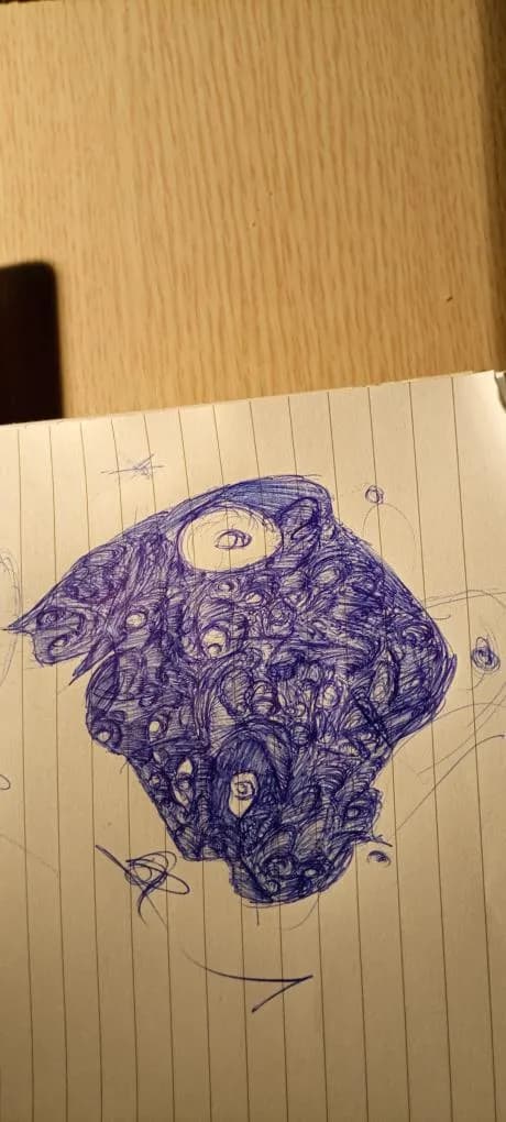 Whimsical Blue Lines: An Abstract Journey Through Creative Sketches