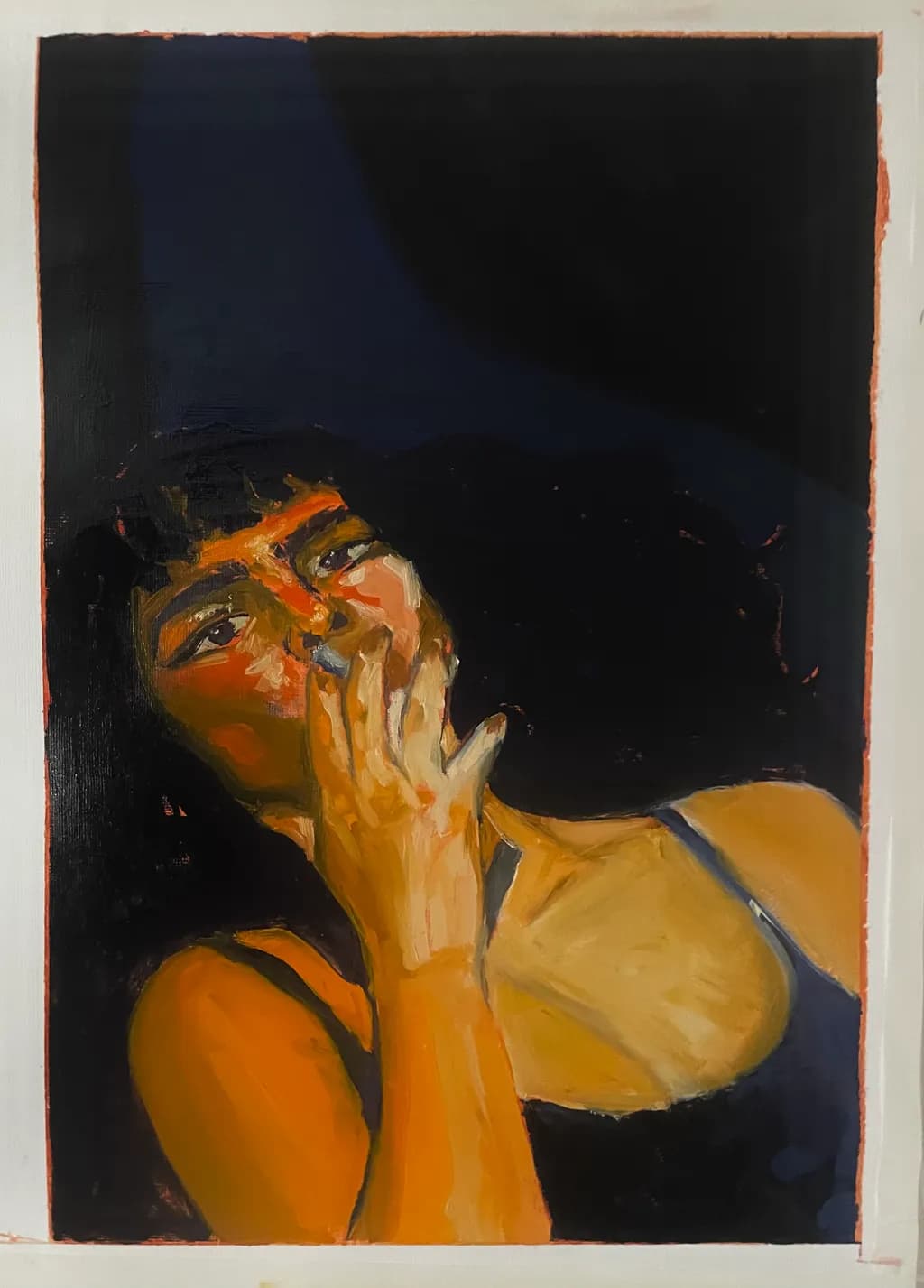 Whispers of Night: A Portrait of Introspection and Emotion