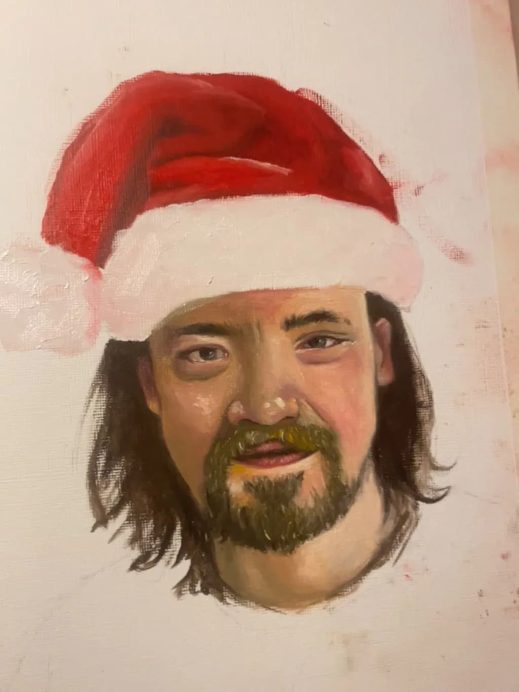 Whimsical Holiday Spirit: A Portrait in Santa's Hat