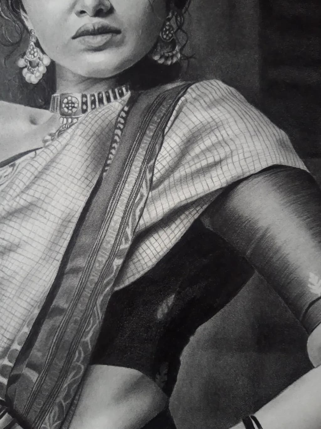 Elegance in Shadows: A Portrait of Grace and Tradition