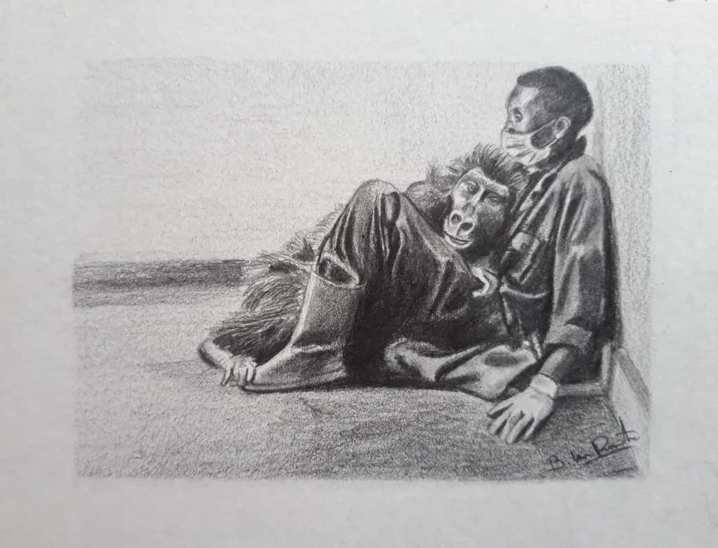 Emotional Bonds: A Portrait of Connection Between Human and Monkey