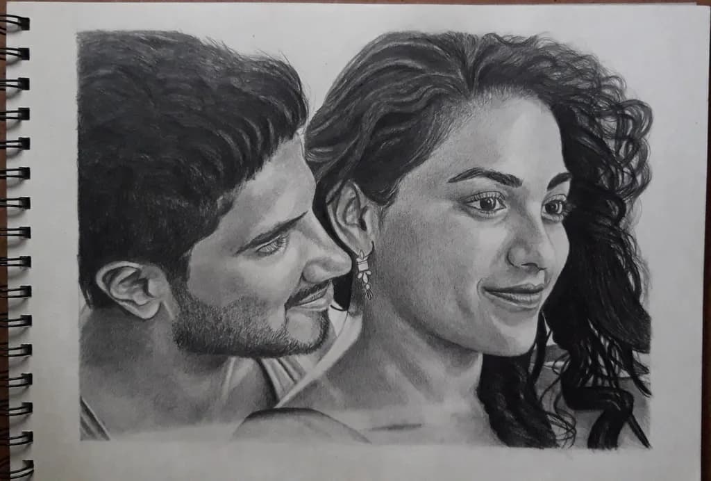 Whispers of Emotion: A Realistic Portrait Sketch Capturing Love and Connection