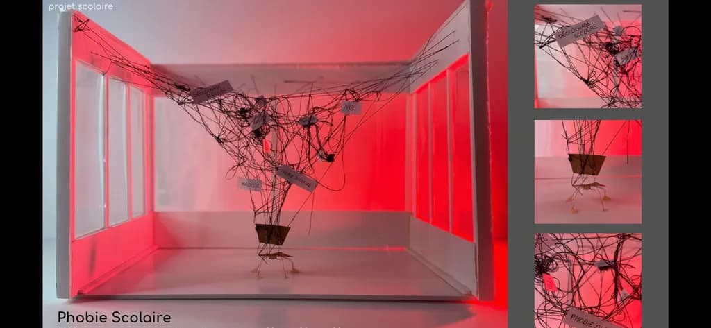 Whispers of Fear: An Abstract Installation in Red