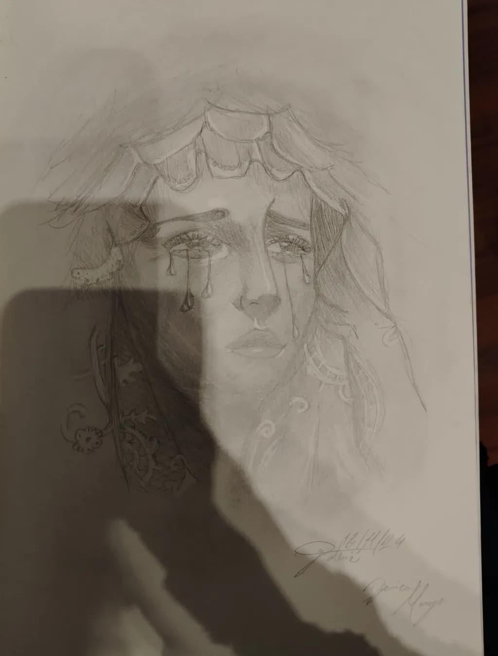 Whispers of Melancholy: A Haunting Portrait of Emotion and Elegance